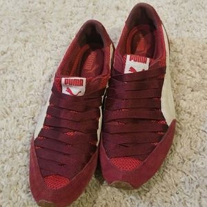 Puma red suede shoes